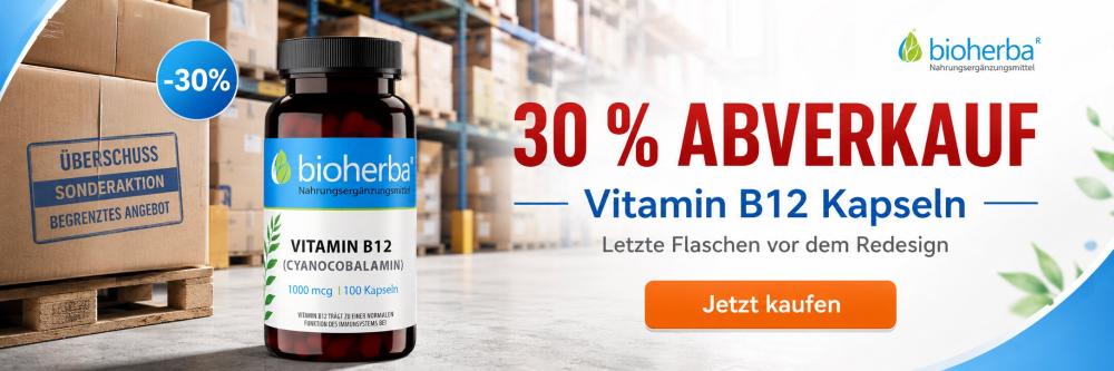 30 % Ausverkauf für Vitamin B12 Kapseln