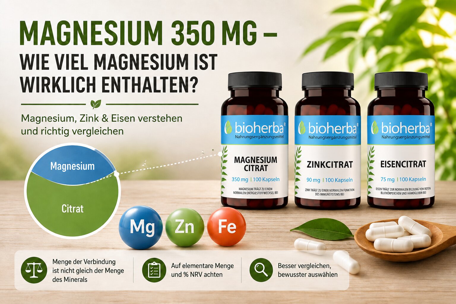Magnesium 350 mg – wie viel Magnesium ist wirklich enthalten?