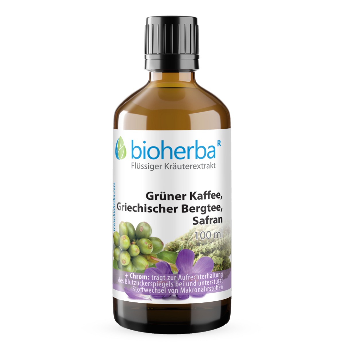 Grüner Kaffee Griechischer Bergtee Safran Tropfen Tinktur 100 ml