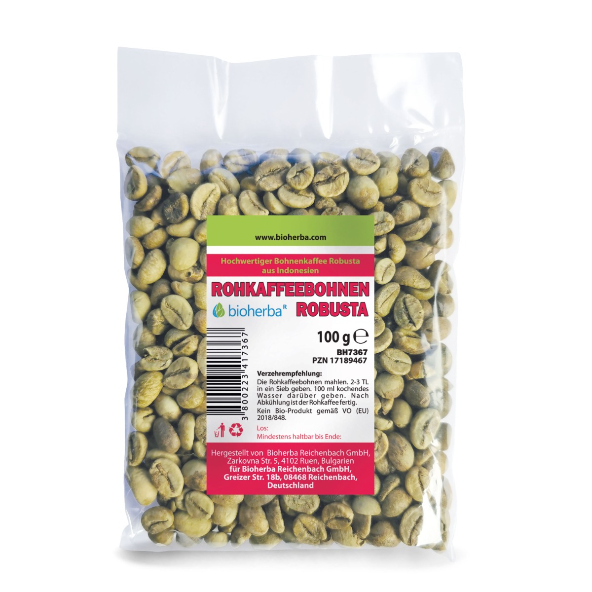 Rohkaffeebohnen Robusta 100 g