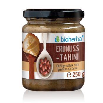 Erdnuss-Tahini 100% gemahlene, nicht geschälte Kerne 250g online kaufen, besten Preis, Bioherba Reichenbach GmbH