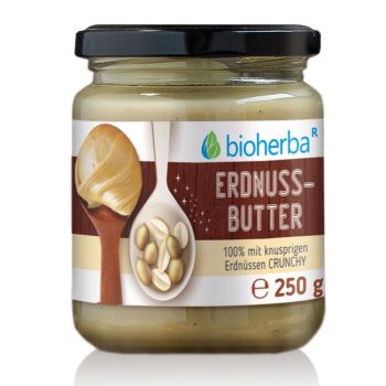 Erdnussbutter Crunchy mit knusprigen Stückchen 250 g online kaufen, besten Preis, Bioherba Reichenbach GmbH