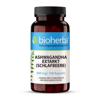 Ashwagandha Extrakt (Schlafbeere) 400 mg 100 Kapseln online kaufen, besten Preis, Bioherba Reichenbach GmbH