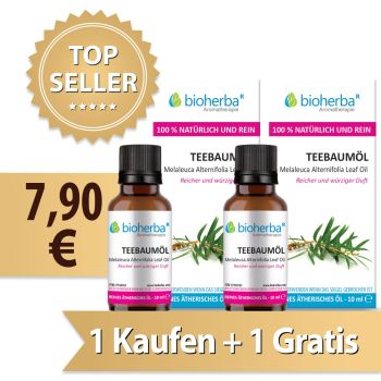 Teebaumöl Reines ätherisches Öl 10 ml 1 Kaufen + 1 Gratis Bioherba Reichenbach Gmbh, online kaufen, güstigen Preis