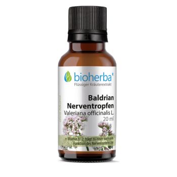 Baldrian Nerventropfen, Valeriana officinalis L., Tinktur 20 ml online kaufen, besten Preis, Bioherba Reichenbach GmbH