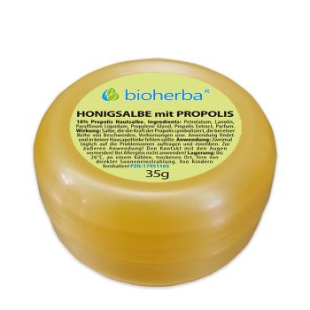 HONIGSALBE MIT PROPOLIS 10% Propolis Hautsalbe 35 g Bioherba Naturkosmetik