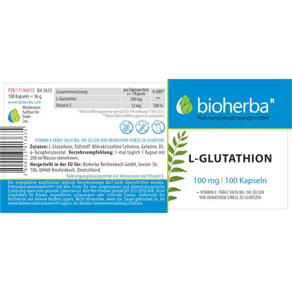 L-Glutathion 100mg 100 Kapseln online kaufen, besten Preis