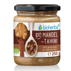 Bio Mandel Tahini 100 % gemahlene Bio Mandelkrene 250 g online kaufen, besten Preis, Bioherba Reichenbach GmbH