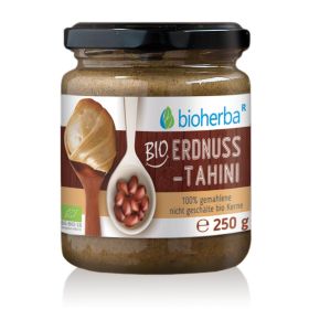 Bio Erdnuss Tahini, 100% gehackte ungekochte Bio Nüsse, 250g