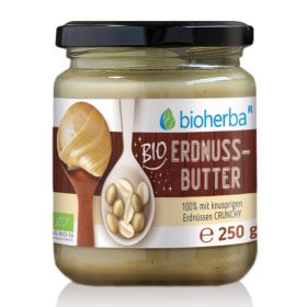 Bio-Erdnussöl 100% mit knusprigen Erdnüssen CRUNCHY, 250g