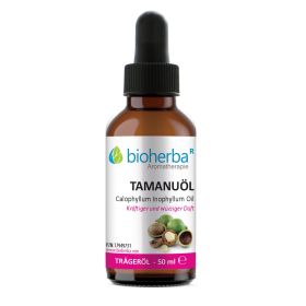 TAMANUOEL Calophyllum Inophyllum Seed Oil Reines Tamanu-Traegeroel 50 ml Bioherba Naturkosmetik