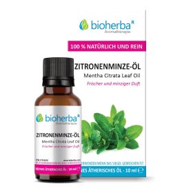 ZITRONENMINZE-ÖL Mentha Citrata Leaf Oil Reines ätherisches Zitronenminze-Öl 10 ml Bioherba Naturkosmetik