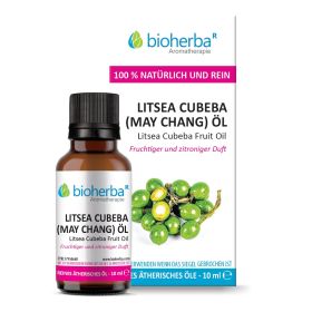 LITSEA CUBEBA (MAY CHANG) ÖL Litsea Cubeba Fruit Oil Reines ätherisches Litsea Cubeba (May Chang) Öl 10 ml Bioherba Naturkosmetik