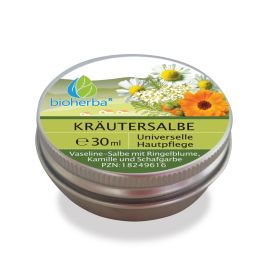 KRÄUTERSALBE mit Ringelblume, Kamille und Schafgarbe 30 ml Bioherba Naturkosmetik