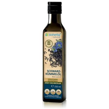 Schwarzkümmelöl 250 ml Bio - kaltgepresst, unraffiniert online kaufen, besten Preis, Bioherba Reichenbach GmbH