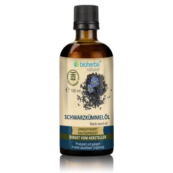 Schwarzkümmelöl 100 ml Bio - kaltgepresst, unraffiniert online kaufen, besten Preis, Bioherba Reichenbach GmbH