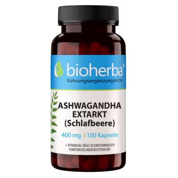 Ashwagandha Extrakt (Schlafbeere) 400 mg 100 Kapseln online kaufen, besten Preis, Bioherba Reichenbach GmbH