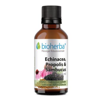 Echinacea, Propolis und Sambucus Tropfen, Tinktur 50 ml online kaufen, besten Preis, Bioherba Reichenbach GmbH