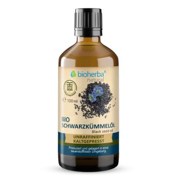 Schwarzkümmelöl 100 ml Bio - kaltgepresst, unraffiniert online kaufen, besten Preis, Bioherba Reichenbach GmbH