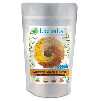 Goldene Milch Pulver 150 g – Bioherba Kurkuma Gewürzmischung mit aromatischen Gewürzen