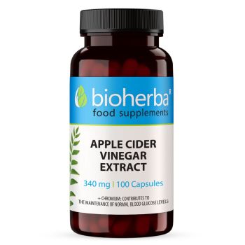 Extract de Oțet de Cidru de Mere 340 mg Bioherba capsule cu crom, supliment alimentar, 100 capsule 
