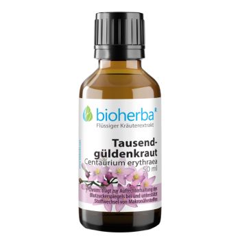 Tausendgüldenkraut, Centaurium erythraea, Tropfen, Tinktur 50 ml online kaufen, besten Preis, Bioherba Reichenbach GmbH