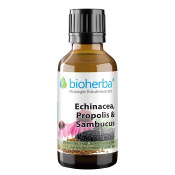 Echinacea, Propolis und Sambucus Tropfen, Tinktur 50 ml online kaufen, besten Preis, Bioherba Reichenbach GmbH