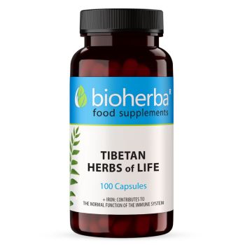 Tibetan Life Herbs Capsule Bioherba, 100 capsule cu plante precum usturoi, mușețel, sunătoare și fier 