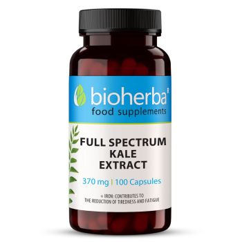 Full Spectrum Kale Extract 370 mg capsule Bioherba, supliment alimentar cu Brassica oleracea și fier

