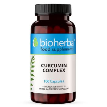 Bioherba Curcumin Complex 100 capsule supliment alimentar cu extract de curcuma Curcuma longa piper și crom pentru uz zilnic

