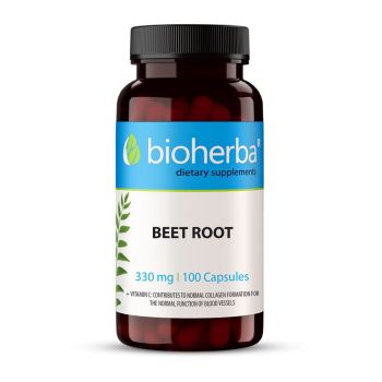 Extract de sfeclă roșie Bioherba 330 mg, 100 capsule cu Beta vulgaris 10:1 și citrat de fier
