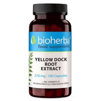 Extract de docă creț 270 mg capsule Bioherba, supliment alimentar cu Rumex crispus 10:1 și zinc, 100 capsule
