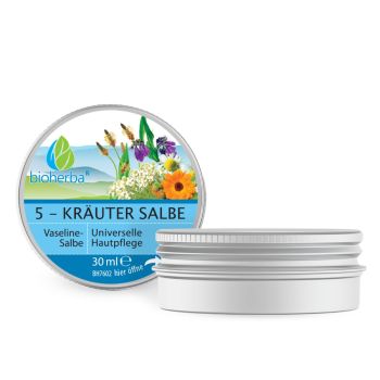 5 Kr&auml;uter Salbe Universelle Hautpflege 30 ml online kaufen, besten Preis, Bioherba Reichenbach GmbH