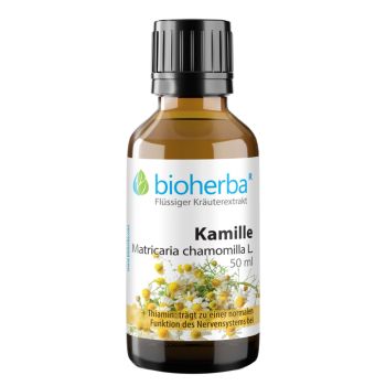 Kamille, Matricaria chamomilla L., Tropfen, Tinktur 50 ml online kaufen, besten Preis, Bioherba Reichenbach GmbH