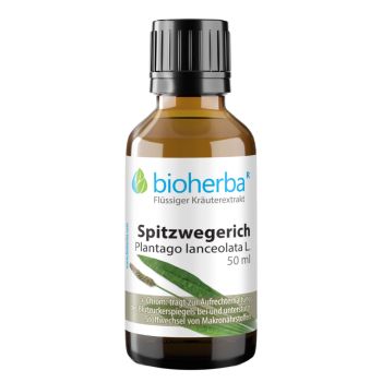 Spitzwegerich, Plantago lanceolata L., Tropfen, Tinktur 50 ml online kaufen, besten Preis, Bioherba Reichenbach GmbH