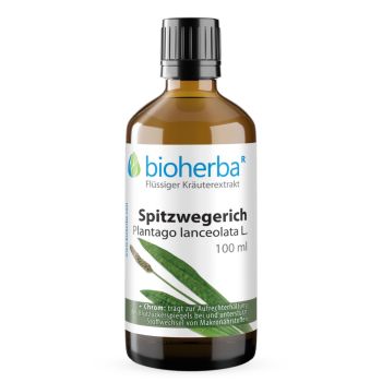 Spitzwegerich, Plantago lanceolata L., Tropfen, Tinktur 100 ml online kaufen, besten Preis, Bioherba Reichenbach GmbH