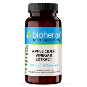 Extract de Oțet de Cidru de Mere 340 mg Bioherba capsule cu crom, supliment alimentar, 100 capsule
