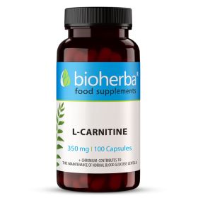 L-Carnitină 350 mg Bioherba capsule cu L-carnitină și crom, supliment alimentar, 100 capsule
