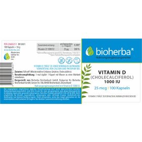D Vitamini (Kolekalsiferol) 1000 IU 25 mcg 100 kapsül