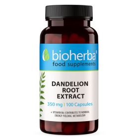 Extract de rădăcină de păpădie 350 mg capsule Bioherba, supliment alimentar cu Taraxacum și vitamina B6

