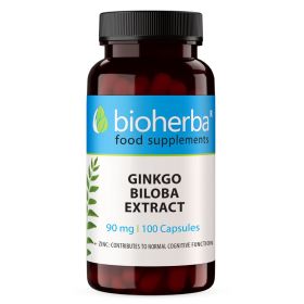 Ginkgo Biloba Extrakt 90 mg Kapseln Bioherba, Nahrungsergänzung mit Ginkgo biloba 10:1 und Zink
