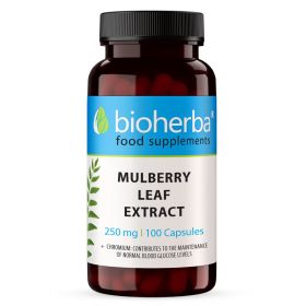 Extract din Frunze de Mure 250 mg Bioherba capsule cu Morus alba 10:1 și crom, 100 capsule

