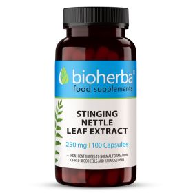 Extract de urzică 250 mg capsule Bioherba, supliment alimentar cu Urtica dioica 10:1 și fier, 100 capsule

