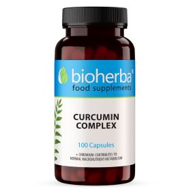 Bioherba Curcumin Complex 100 capsule supliment alimentar cu extract de curcuma Curcuma longa piper și crom pentru uz zilnic
