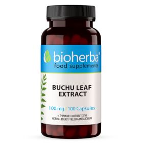 Extract din frunze de Buchu 100 mg capsule Bioherba, supliment alimentar cu Agathosma betulina și vitamina B1
