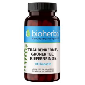 Traubenkerne, Grüner Tee, Kiefernrinde 100 Kapseln online kaufen, besten Preis, Bioherba Reichenbach GmbH