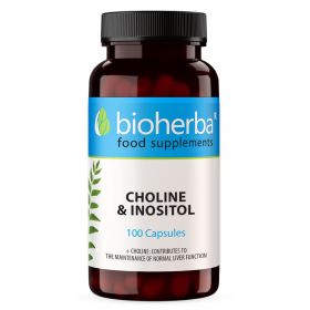 Colină & Inozitol Bioherba, 100 capsule cu bitartrat de colină și inozitol, supliment alimentar
