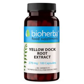 Extract de docă creț 270 mg capsule Bioherba, supliment alimentar cu Rumex crispus 10:1 și zinc, 100 capsule
