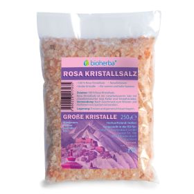 Rosa Kristallsalz grobe Kristalle 250 g – Bioherba grobkörniges Kristallsalz vegan