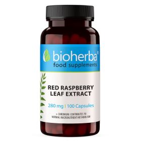 Extract din frunze de zmeur 280 mg capsule Bioherba, supliment alimentar cu Rubus idaeus 10:1 și crom